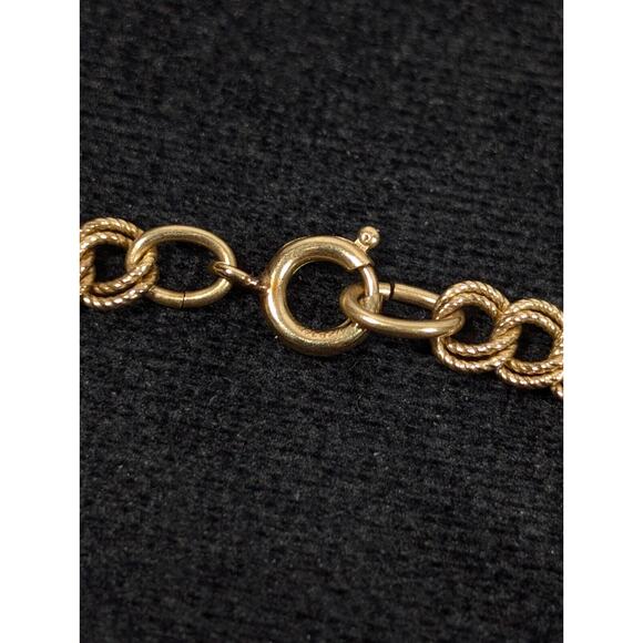 Vintage 1/20 12k Gold Filled Textured Double Oval Chain Link Curb Bracelet 7.25" - Picture 6 of 11